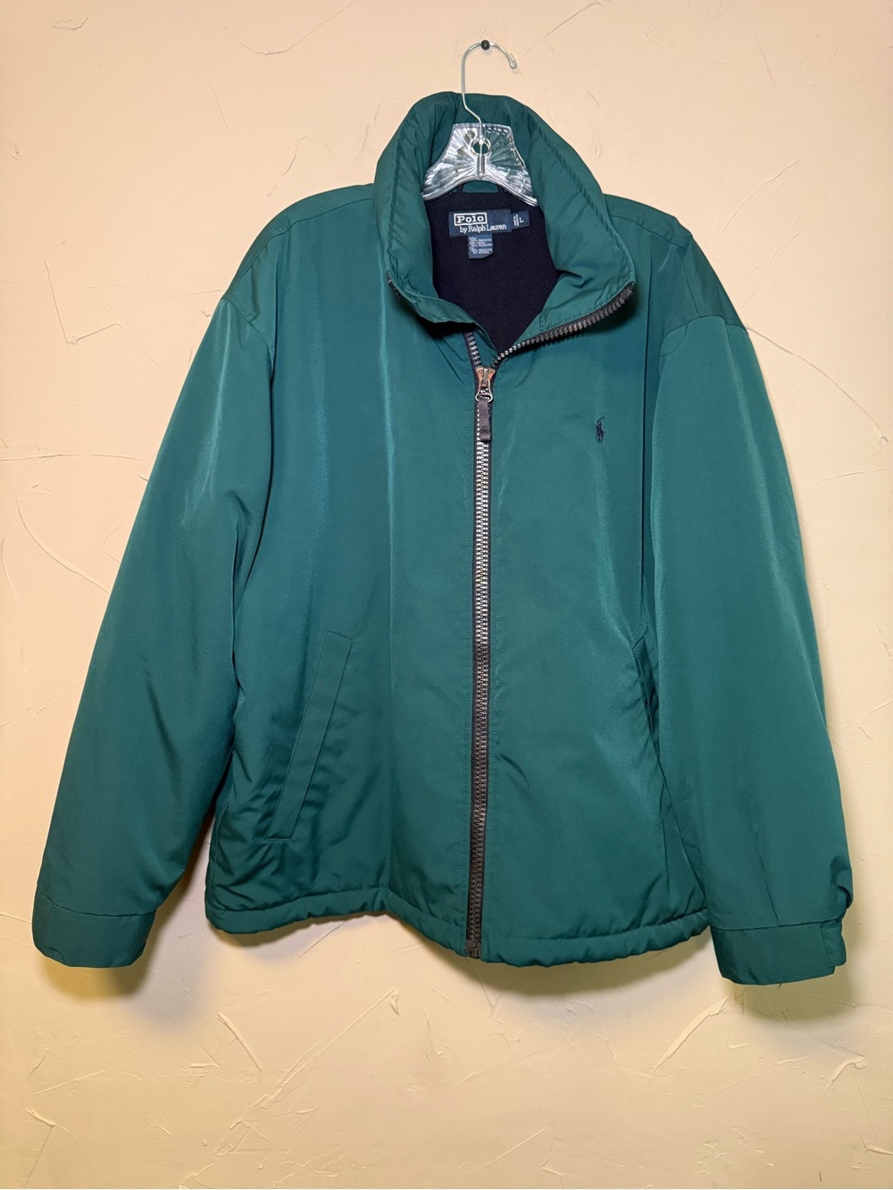 Vtg Polo Ralph Lauren Jacket Gorpcore Green Pack Hooded Fleece Lined Outerwear L